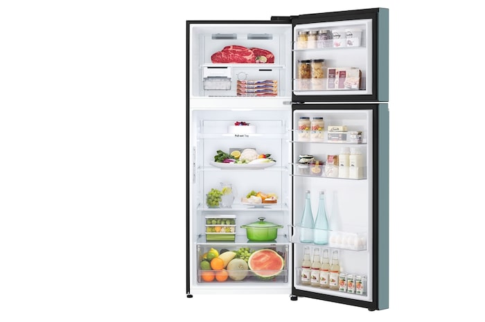 LG ตู้เย็น 2 ประตู Macaron Series รุ่น GN-X392PMGB สีฟ้าพาสเทล ขนาด 14.0 คิว ระบบ Smart Inverter Compressor พร้อม Smart Diagnosis, GN-X392PMGB