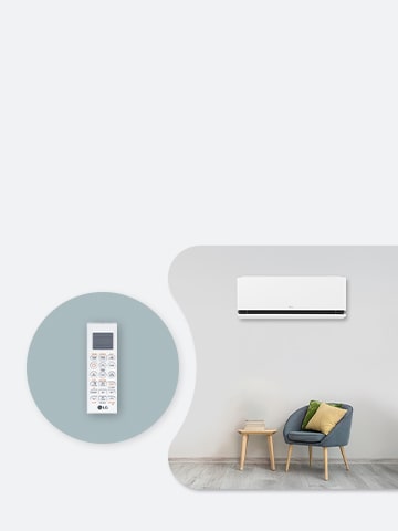 ภาพนี้คือภาพเครื่องปรับอากาศ LG และอุปกรณ์เสริม