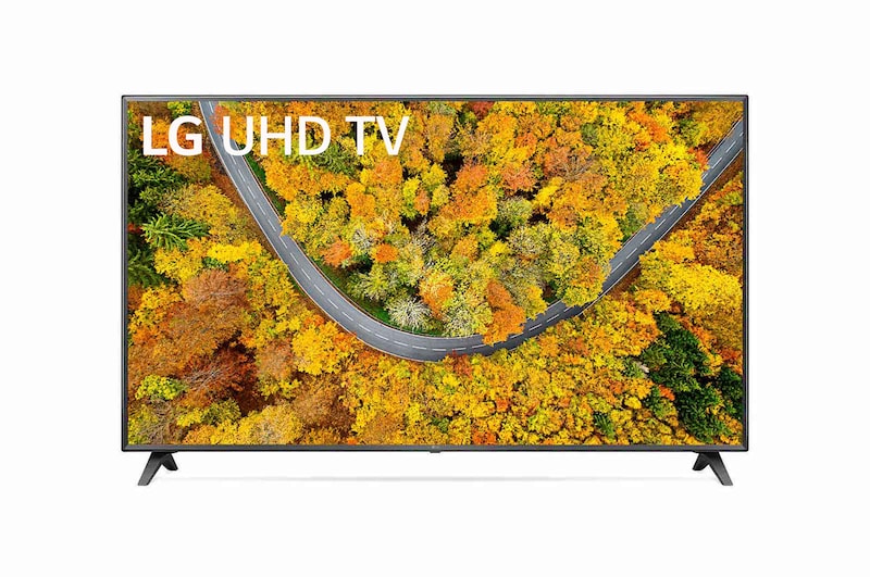 มุมมองด้านหน้าของ LG UHD 4K Smart TV รุ่น 70UP7500 | Real 4K | HDR10 Pro | LG ThinQ AI Ready | Google Assistant (Ready) 70UP7500PTC