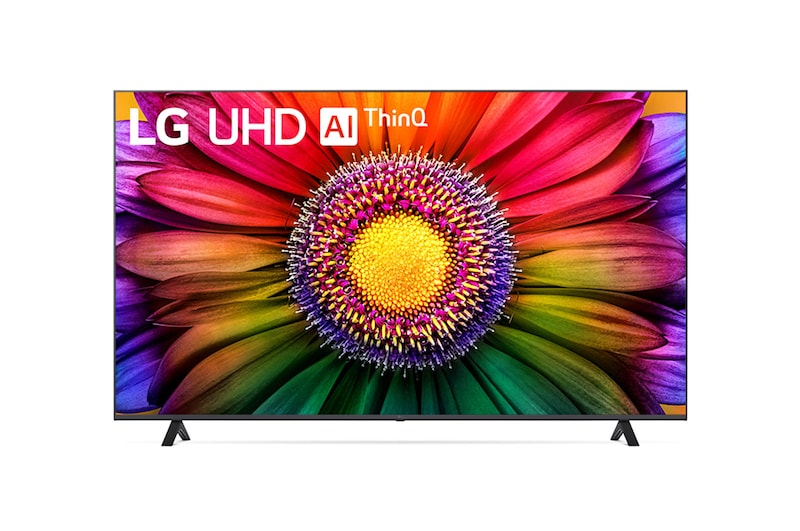 มุมมองด้านหน้าของ ทีวี 4K UHD รุ่น 75UR8050PSB ฟรี SoundBar รุ่น SN4 75UR8050PSB