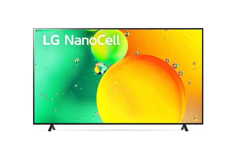 มุมมองด้านหน้าของ LG NanoCell 4K Smart TV รุ่น 75NANO75SQA| NanoCell l HDR10 Pro l LG ThinQ AI l Google Assistant 75NANO75SQA