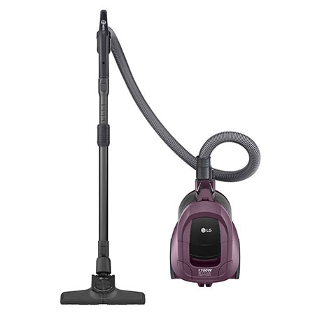 Vue de face du corps de l'aspirateur et du tuyau côte à côte