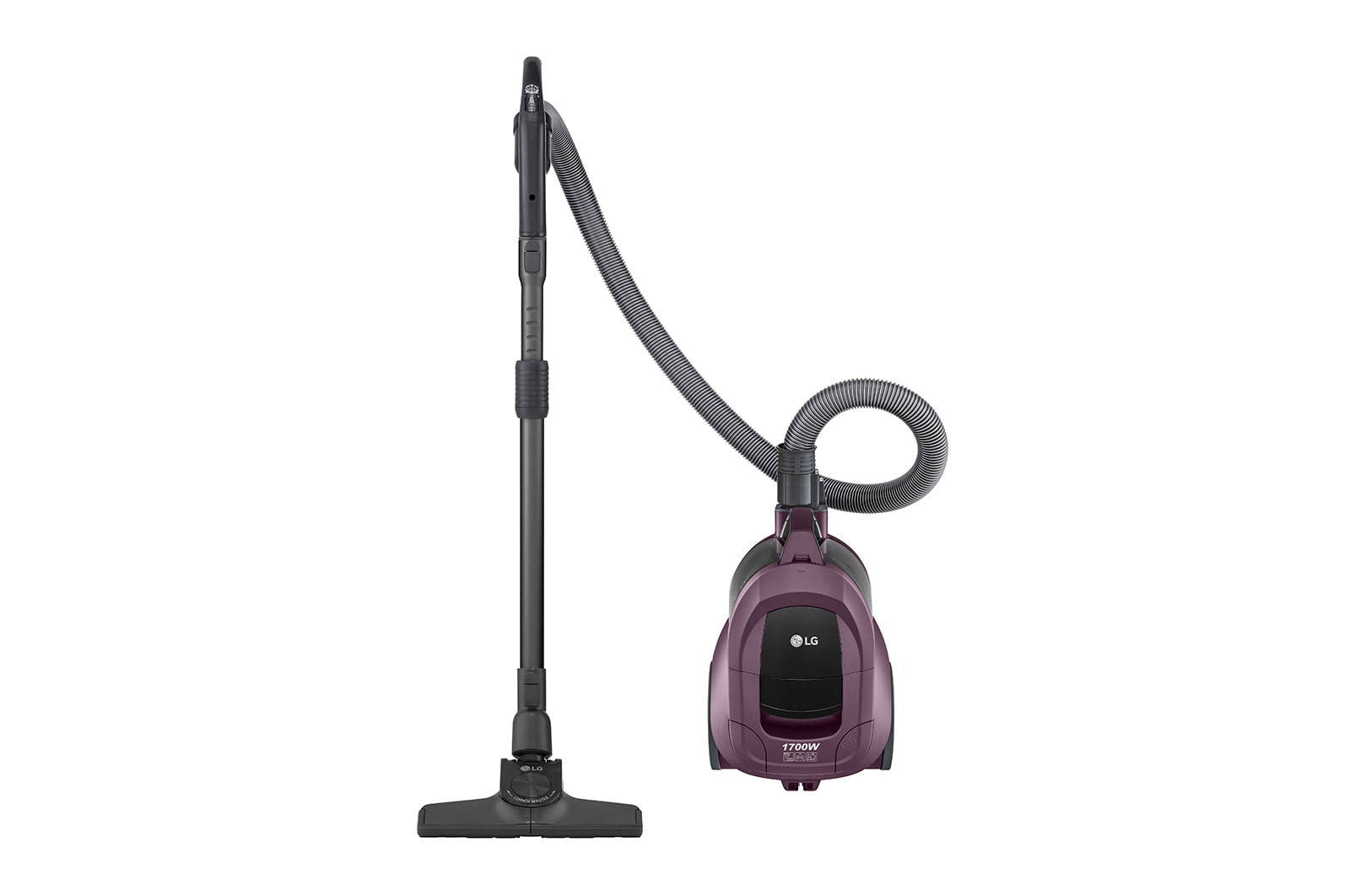 Aspirateur LG modèle LG VC5417GHT, type bac à poussière, couleur vin, avec tête d'aspiration, VC5417GHT