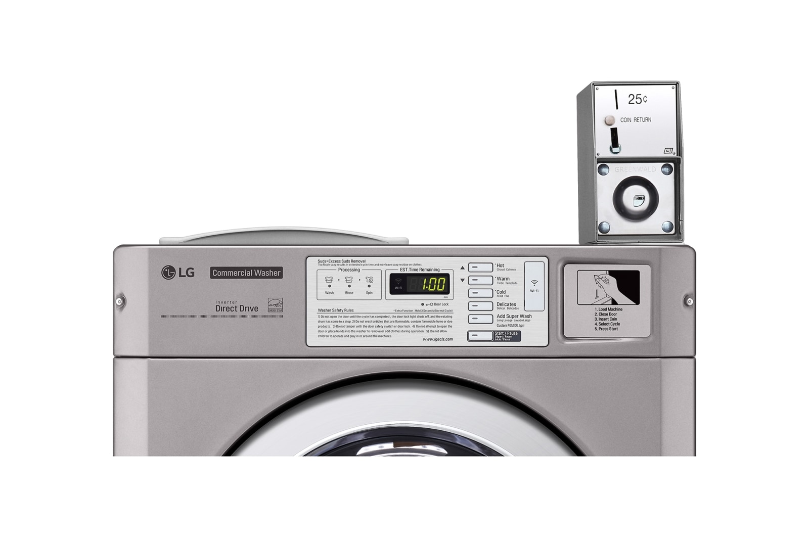 LG เครื่องซักผ้าเชิงพาณิชย์ แบบ Single GIANT C รุ่น CWG27MSQRS และ เครื่องอบผ้าระบบ ELECTRIC รุ่น CDG27RSQES, GIANTSINGLE