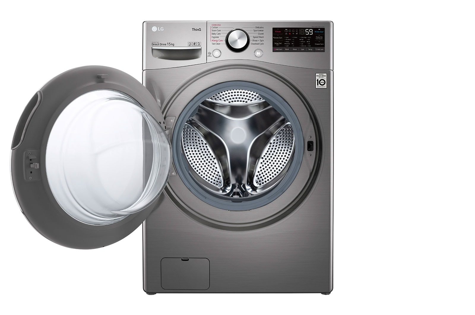 LG เครื่องซักผ้า 15 กก รุ่น F2515STGV ระบบ AI DD™ พร้อม Smart WI-FI control ควบคุมสั่งงานผ่านสมาร์ทโฟน, F2515STGV