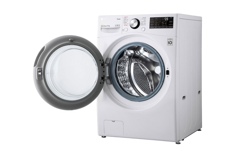LG  เครื่องซักผ้าฝาหน้า รุ่น F2515STPW ระบบ AI DD™ ความจุซัก 15 กก. พร้อม Smart WI-FI control ควบคุมสั่งงานผ่านสมาร์ทโฟน, F2515STPW