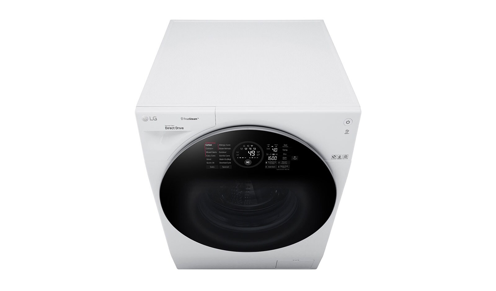 LG เครื่องซักผ้าฝาหน้า รุ่น FG1612H2W ระบบ True Steam™ ความจุซัก 12 กก./อบ 8 กก. พร้อม Smart WI-FI control ควบคุมสั่งงานผ่านสมาร์ทโฟน, FG1612H2W