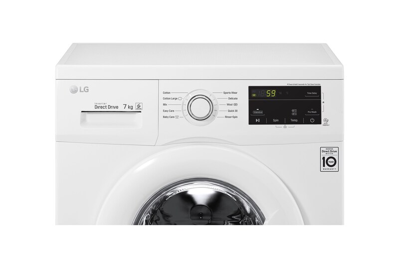 LG เครื่องซักผ้าฝาหน้ารุ่น FM1207N6W ระบบ Inverter Direct Drive ความจุซัก 7 กก., FM1207N6W