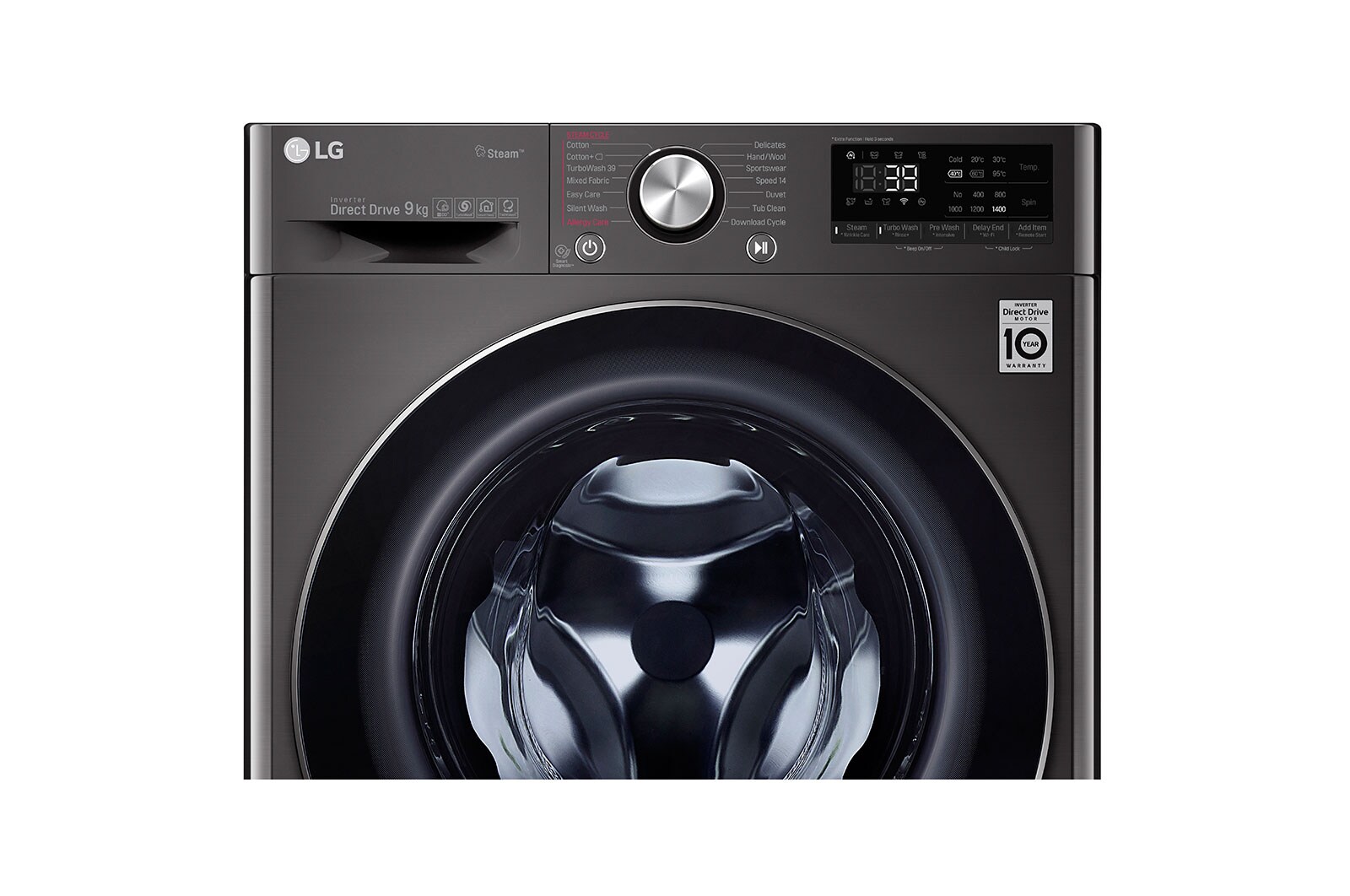 LG เครื่องซักผ้าฝาหน้า รุ่น FV1409S2B ระบบ AI DD™ ความจุซัก 9 กก. พร้อม Smart WI-FI control ควบคุมสั่งงานผ่านสมาร์ทโฟน, FV1409S2B