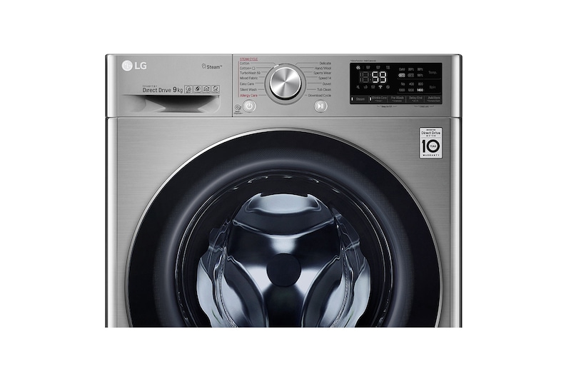 LG เครื่องซักผ้าฝาหน้า รุ่น FV1409S3V ระบบ AI DD™ ความจุซัก 9 กก.  พร้อม Smart WI-FI control ควบคุมสั่งงานผ่านสมาร์ทโฟน, FV1409S3V