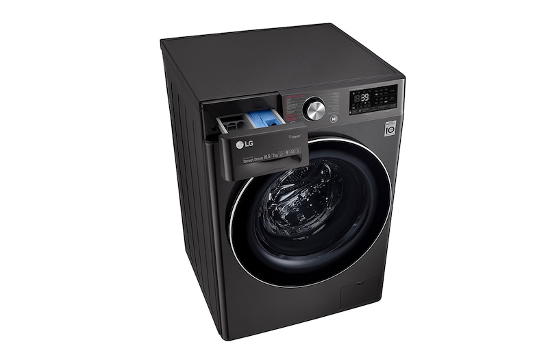 LG เครื่องซักผ้าฝาหน้า รุ่น FV1450H2B ระบบ AI DD™ ความจุซัก 10.5 กก./ อบ 7 กก. พร้อม Smart WI-FI control ควบคุมสั่งงานผ่านสมาร์ทโฟน, FV1450H2B