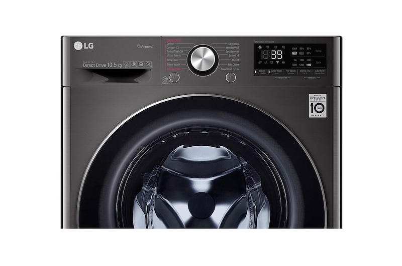 LG เครื่องซักผ้าฝาหน้า รุ่น FV1450S2B ระบบ AI DD™ ความจุซัก 10.5 กก. พร้อม Smart WI-FI control ควบคุมสั่งงานผ่านสมาร์ทโฟน, FV1450S2B