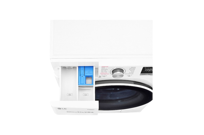 LG เครื่องซักผ้าฝาหน้า รุ่น FV1450S4W ระบบ AI DD™ ความจุซัก 10.5 กก.  พร้อม Smart WI-FI control ควบคุมสั่งงานผ่านสมาร์ทโฟน, FV1450S4W