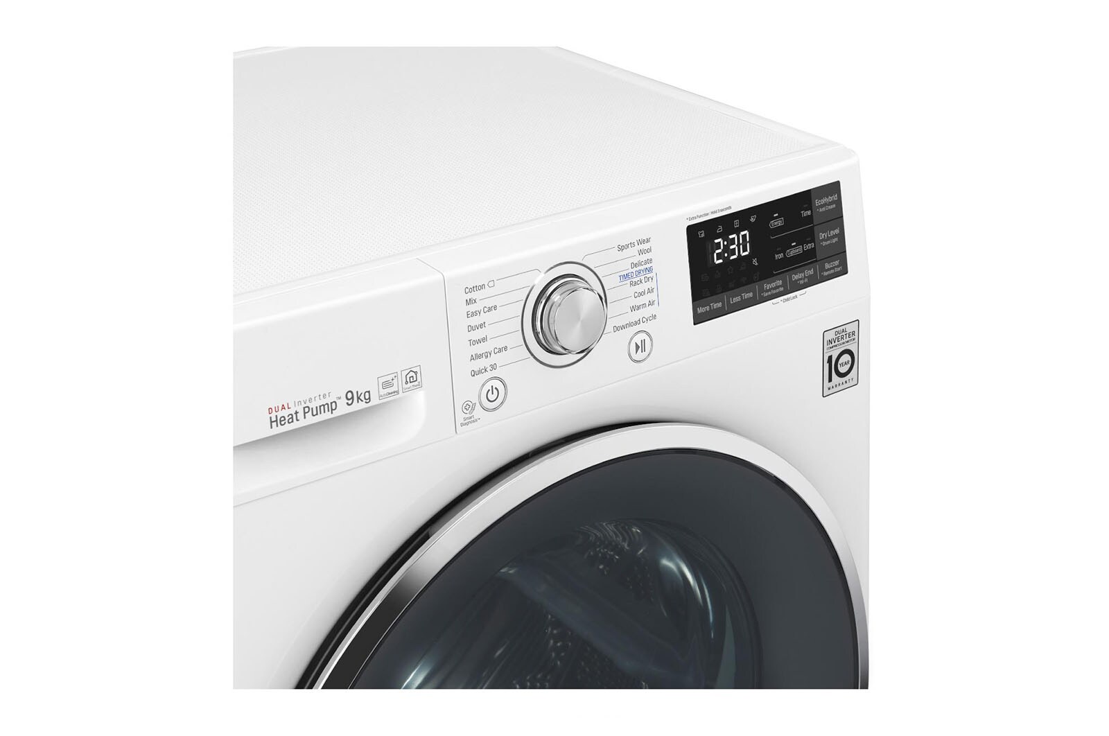 LG เครื่องอบผ้า รุ่น RC09VHP2W ระบบ DUAL Inverter Heat PumpTM ความจุ 9 กก. พร้อม Smart WI-FI control ควบคุมสั่งงานผ่านสมาร์ทโฟน, RC09VHP2W