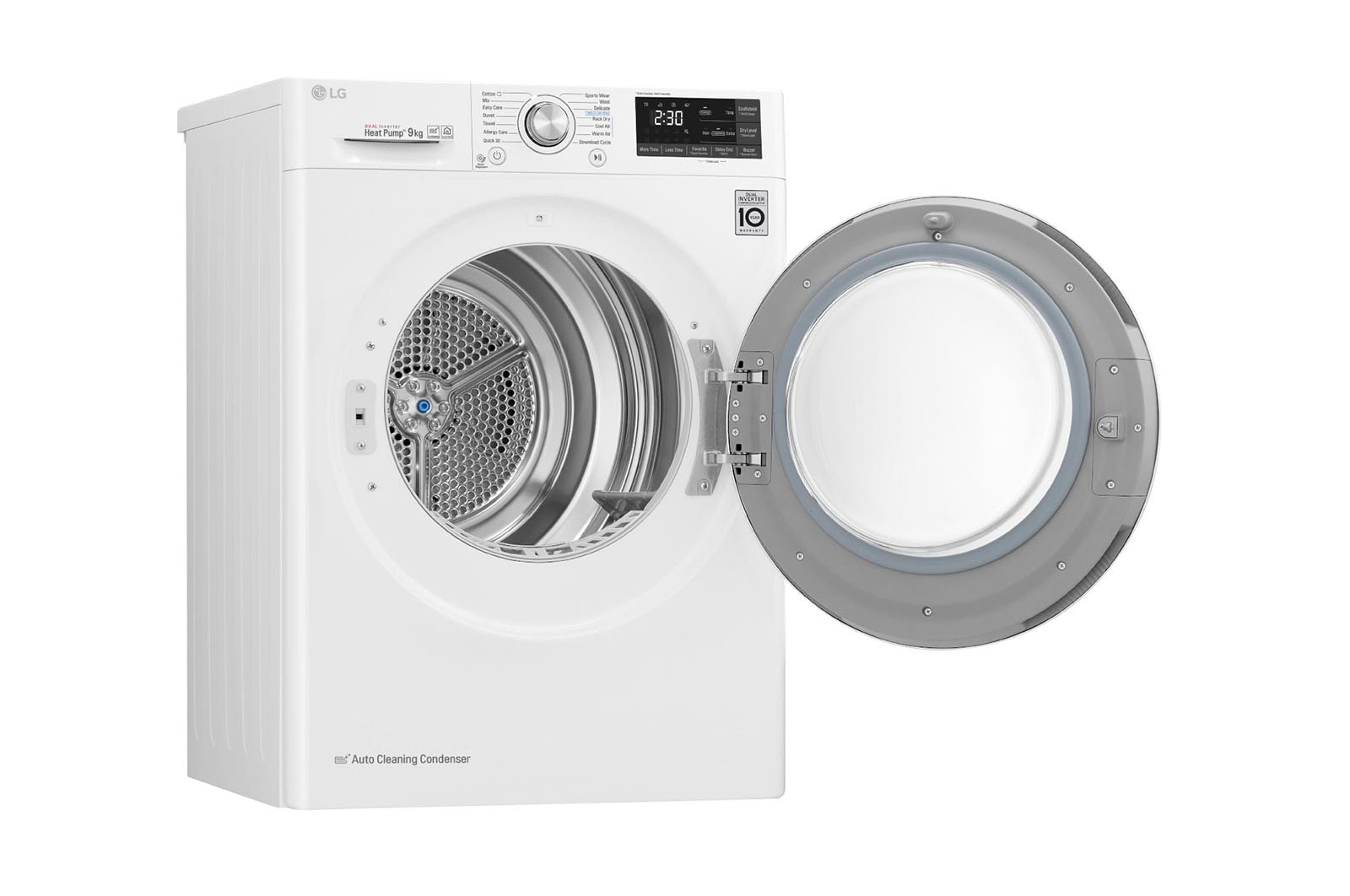 LG เครื่องอบผ้า รุ่น RC09VHP2W ระบบ DUAL Inverter Heat PumpTM ความจุ 9 กก. พร้อม Smart WI-FI control ควบคุมสั่งงานผ่านสมาร์ทโฟน, RC09VHP2W