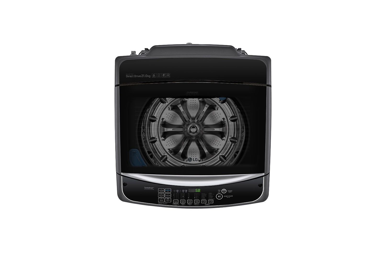 LG เครื่องซักผ้าฝาบน รุ่น TH2721DS2B1 ระบบ Inverter Direct Drive ความจุซัก 21 กก. พร้อม Smart WI-FI control ควบคุมสั่งงานผ่านสมาร์ทโฟน, TH2721DS2B1