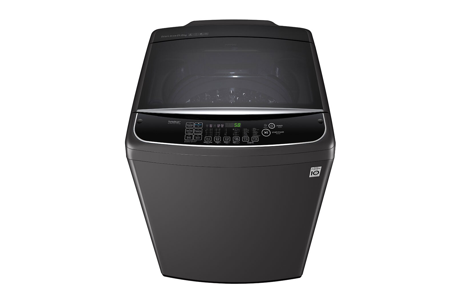 LG เครื่องซักผ้าฝาบน รุ่น TH2721DS2B1 ระบบ Inverter Direct Drive ความจุซัก 21 กก. พร้อม Smart WI-FI control ควบคุมสั่งงานผ่านสมาร์ทโฟน, TH2721DS2B1