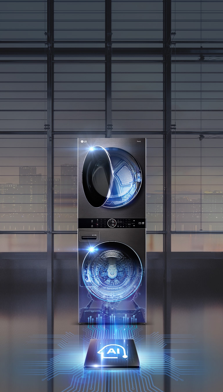 มี Washtower อยู่ตรงกลางอาคารที่ติดตั้งกระจกโปร่งใส มีชิปเซมิคอนดักเตอร์ AI ที่ด้านล่าง และเชื่อมต่อกับ Washtower