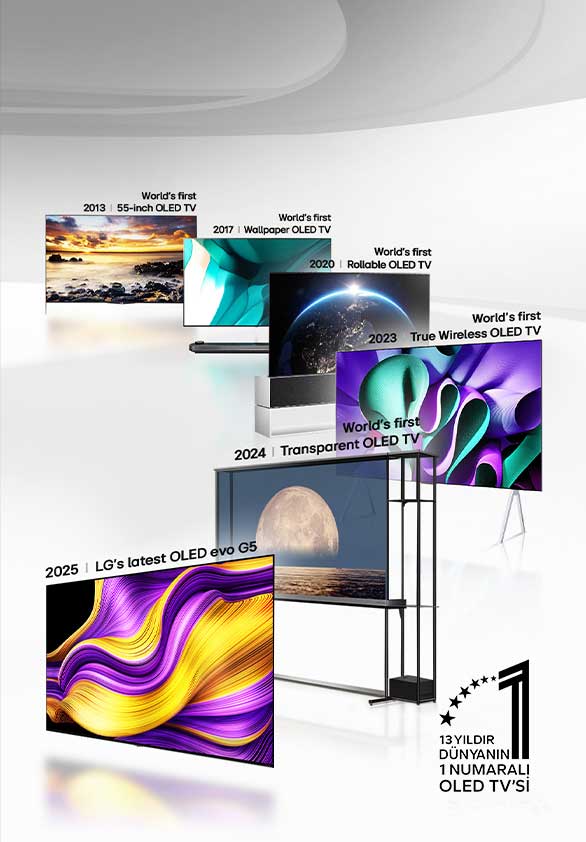 OLED ürün serisi modellerine göre sıralanıyor. 12 Yıldır Dünyanın 1 Numaralı OLED TV’si amblemi de yer alıyor.