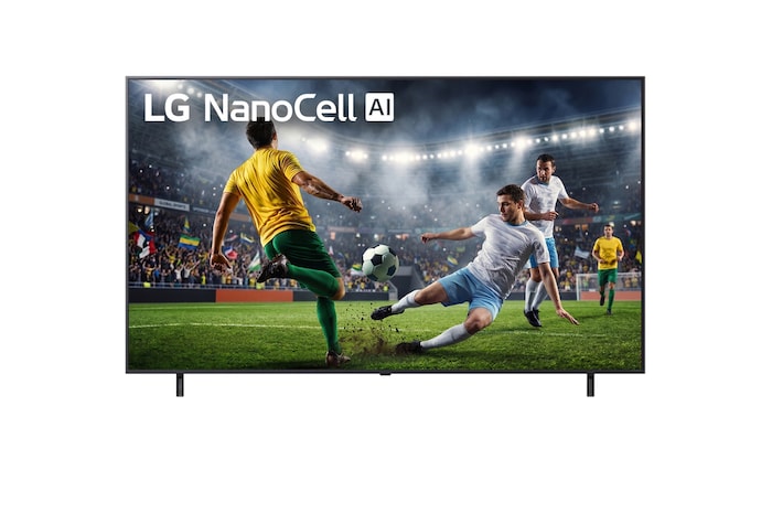 Önden görünüm 55 inç LG NanoCell AI NANO90 4K Smart TV 2025 55NANO90A6B