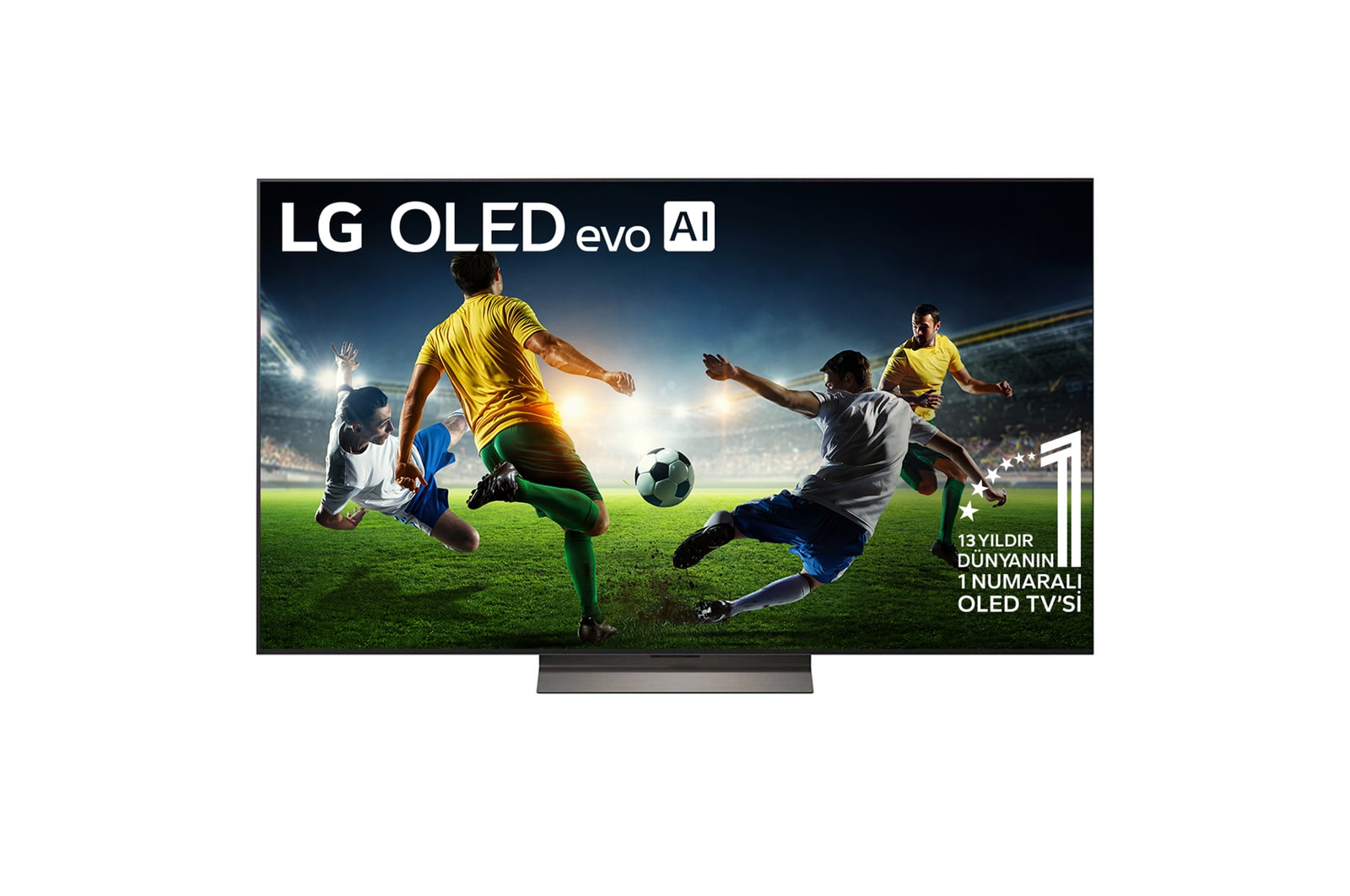 Front view of 65 inç LG OLED evo AI C5E 4K 144Hz Smart TV AI Sihirli Kumanda webOS25 2025 OLED65C5ELB
