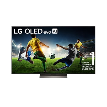 Front view of 65 inç LG OLED evo AI C5E 4K 144Hz Smart TV AI Sihirli Kumanda webOS25 2025 OLED65C5ELB