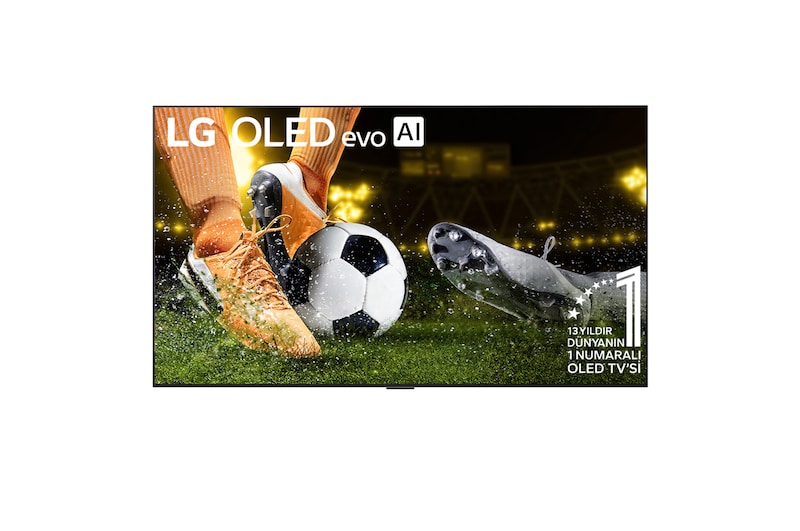 Front view of  65 inç LG OLED evo AI G5 4K 165Hz Smart TV AI Sihirli Kumanda webOS25 2025 OLED65G55LW