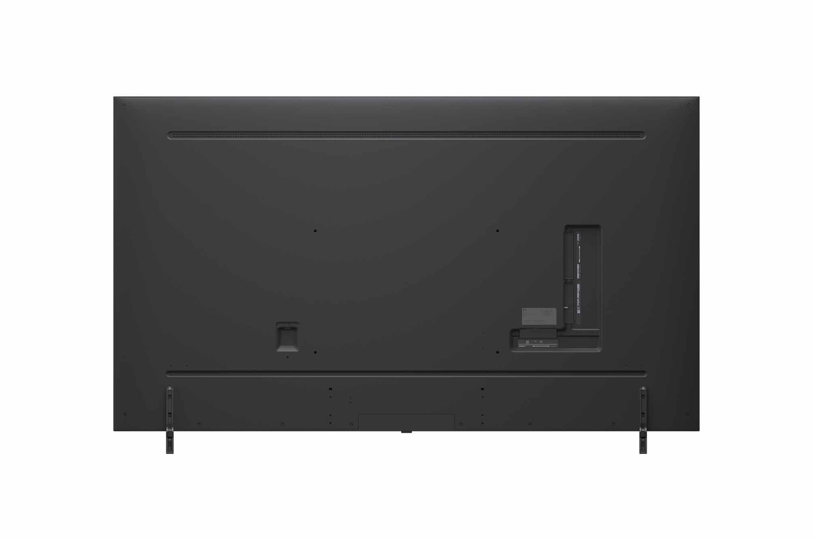 LG QNED evo QNED85 TV’nin arkadan görünümü.