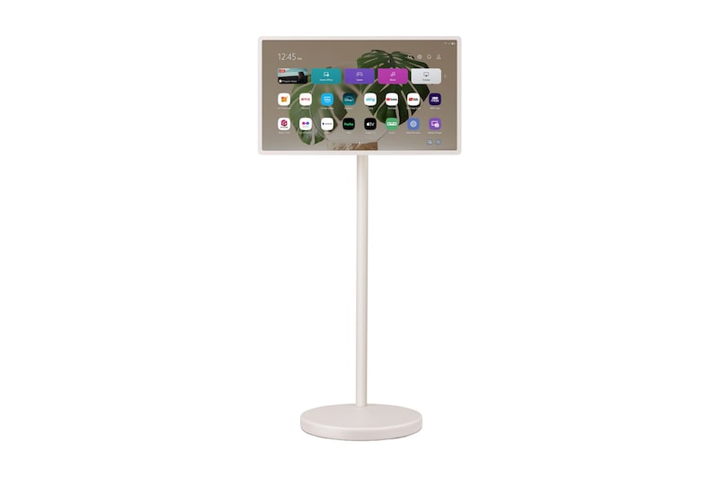 Front view of LG StanbyME 2 - 27 inç, Dokunmatik, Döndürülebilir, Tekerlekli, Taşınabilir Ekran, 4 Saat Pil Ömrü 27LX6TDGA