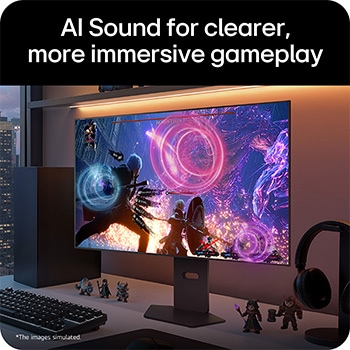 UltraGear gaming monitor (32GX870B) delivers clear, immersive gaming audio with AI Sound	