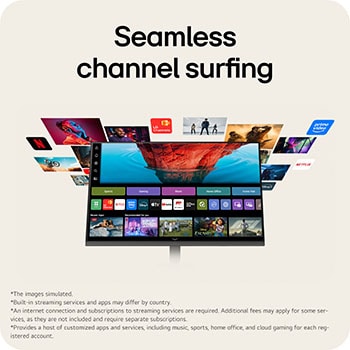 LG Smart Monitor with streaming apps interface.