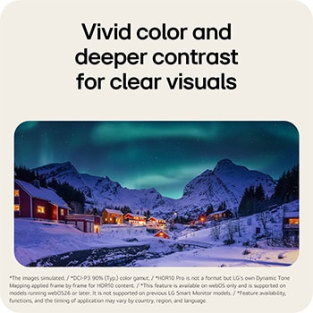 Snowy mountain village under northern lights at night.