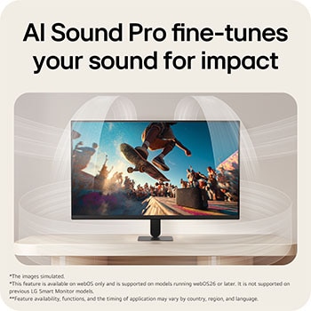 LG Smart Monitor with immersive audio visualization.