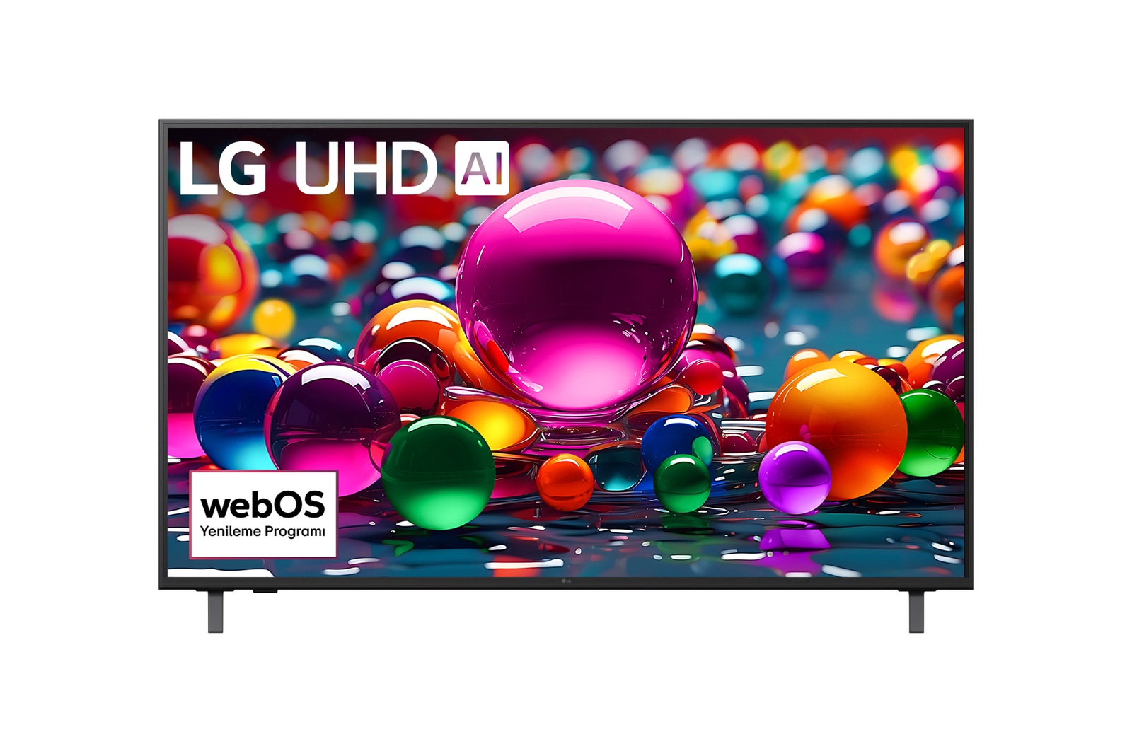 Front view of 55 inç LG UHD AI UA84 4K Smart TV HDR10 webOS25 2025 55UA84006LB