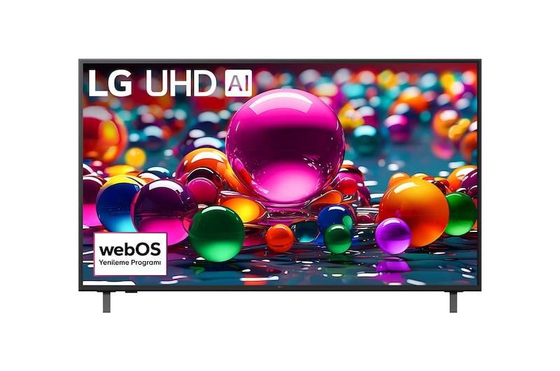 Front view of 55 inç LG UHD AI UA84 4K Smart TV HDR10 webOS25 2025 55UA84006LB