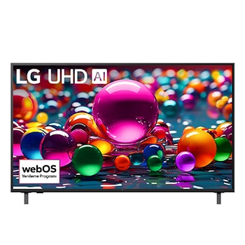 Front view of 55 inç LG UHD AI UA84 4K Smart TV HDR10 webOS25 2025 55UA84006LB