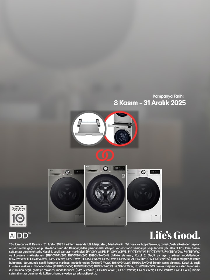 Seçili LG Çamaşır Makinesi ve Kurutucu Alımlarında Bağlantı Kiti Hediye