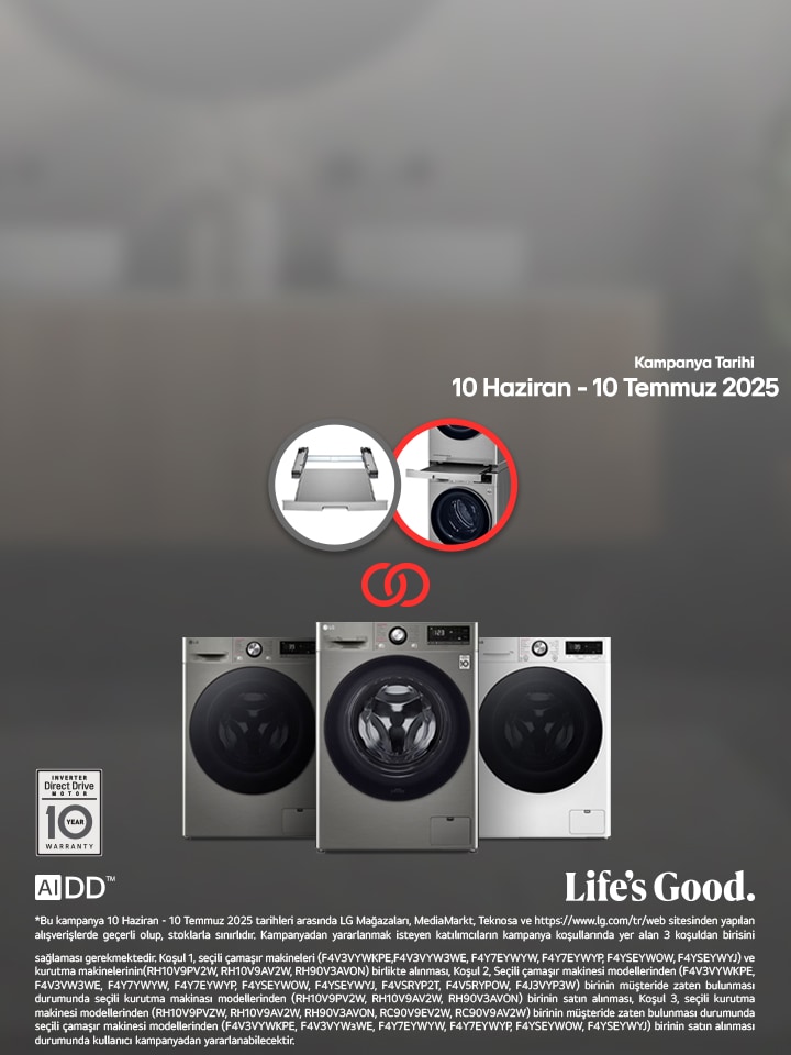 Seçili LG Çamaşır Makinesi ve Kurutucu Alımlarında Bağlantı Kiti Hediye