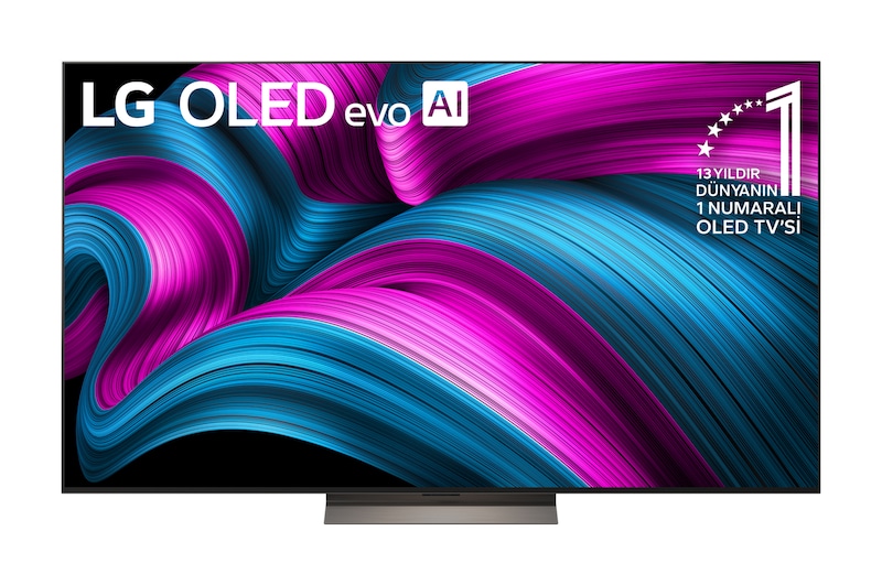 Front view of 65 inç LG OLED evo AI C5E 4K 144Hz Smart TV AI Sihirli Kumanda webOS25 2025 OLED65C5ELB