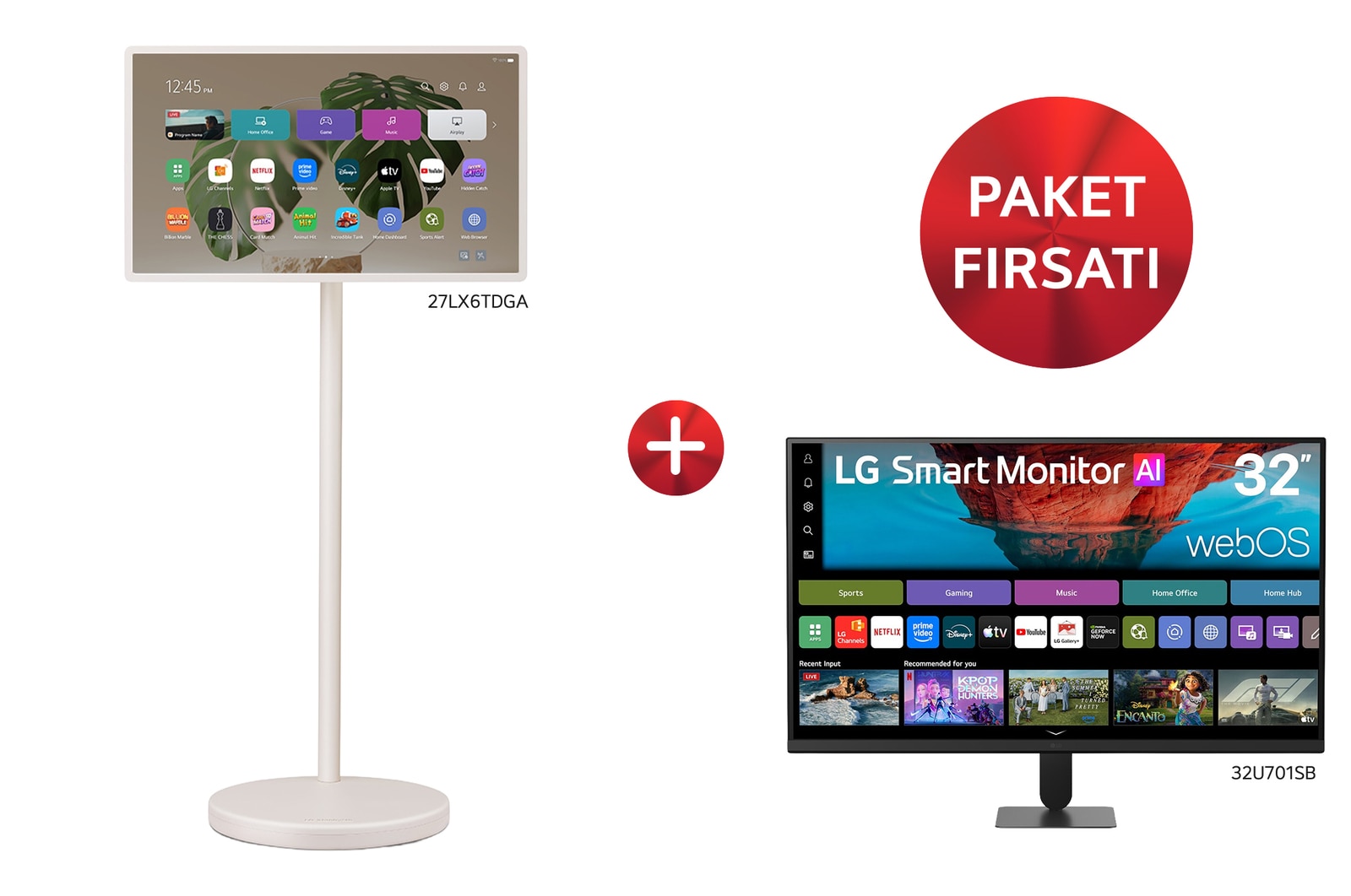 LG StanbyME 2 Kişisel Ekran & LG 32 inç Smart Monitör Paketi