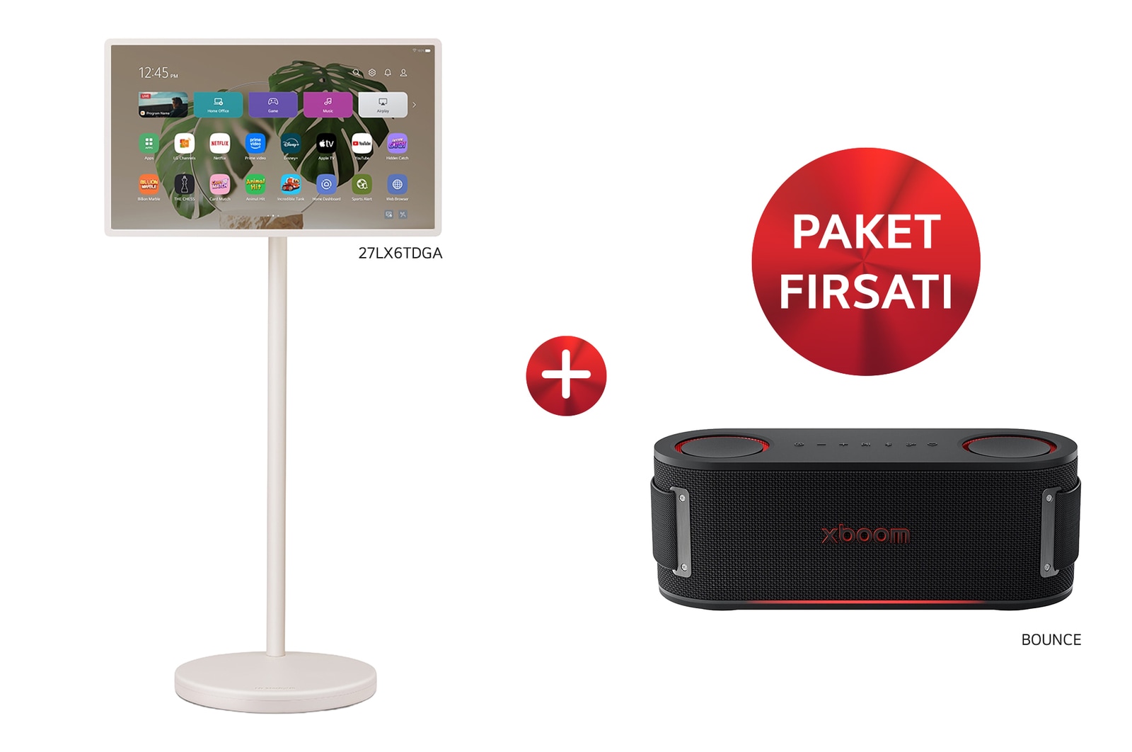 LG StanbyME 2 Kişisel Ekran & LG xboom Bounce Hoparlör Paketi