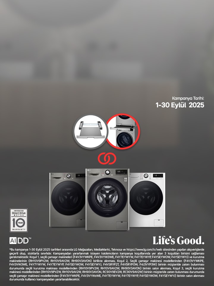 Seçili LG Çamaşır Makinesi ve Kurutucu Alımlarında Bağlantı Kiti Hediye