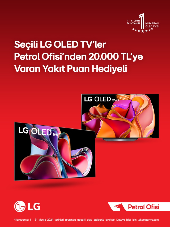 Seçili LG OLED TV'ler Petrol Ofisi'nden 20.000 TL'ye Varan Yakıt Puan Hediyeli