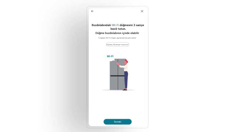 LG ThinQ uygulama ekranının görüntüsü