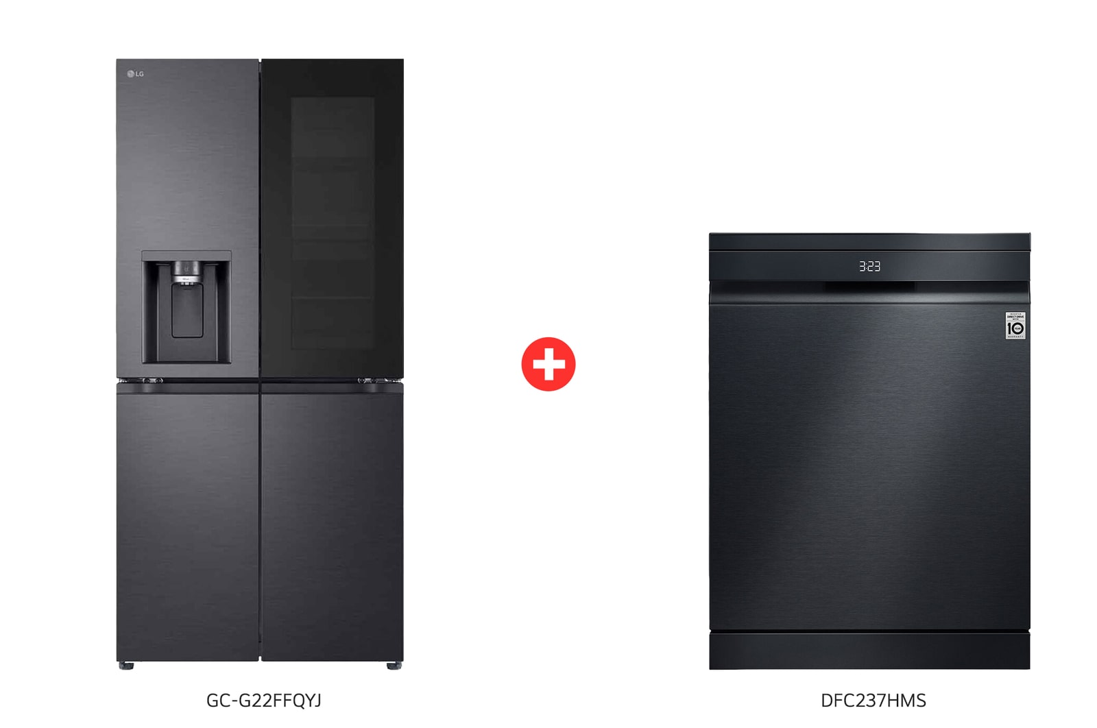 Front view of  LG 508L InstaView™ ve LG QuadWash™ Bulaşık Makinesi Alımlarında İndirim  DFC237.G22