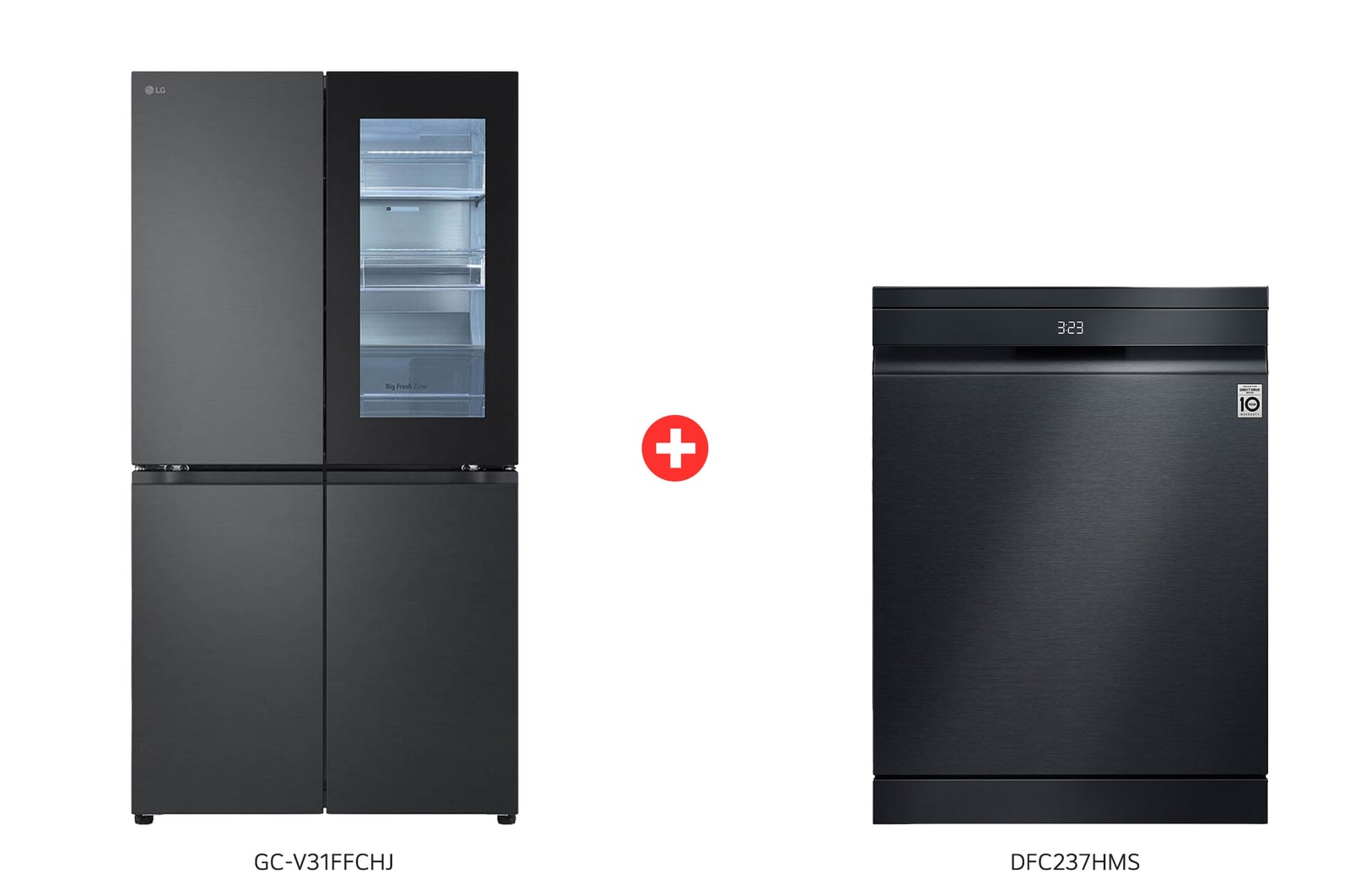 Front view of LG 877L InstaView™ ve LG QuadWash™ Bulaşık Makinesi Alımlarında İndirim  DFC237.V31