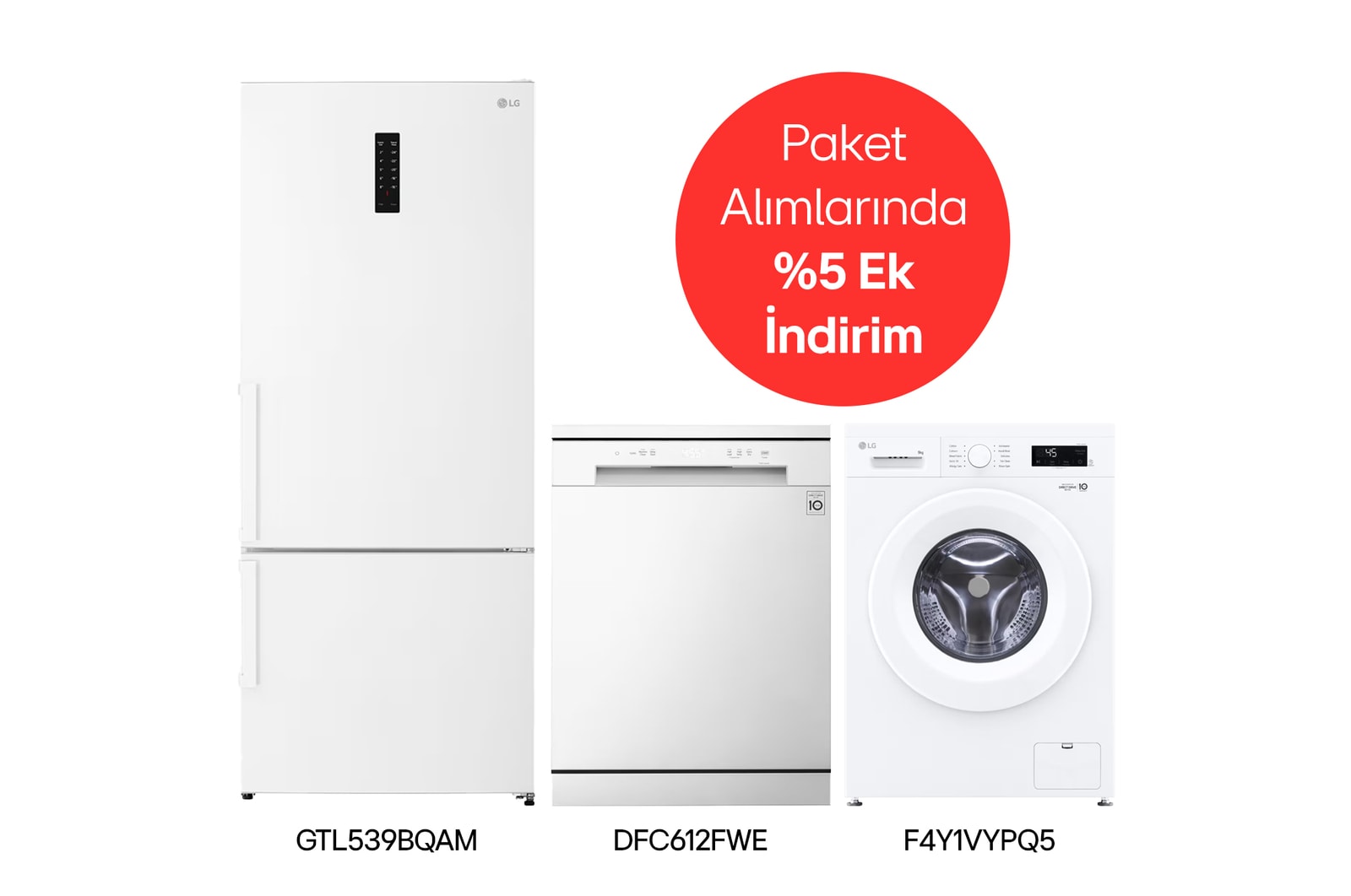 Front view of Beyaz Eşya 3’lü Fırsat Paketi 612.539