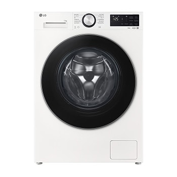 Front view of LG Çamaşır Makinesi | 11 Kg Yıkama Kapasitesi | 6 Hareketli | AI DD™ | Buhar Özellikli | Parlak Beyaz Renk F4X5EYW25