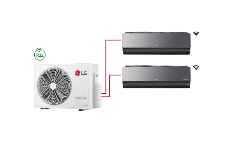 Front view of Inverter Multi Split Wi-Fi Klima AC1 12K+18K Btu AC1MULTI