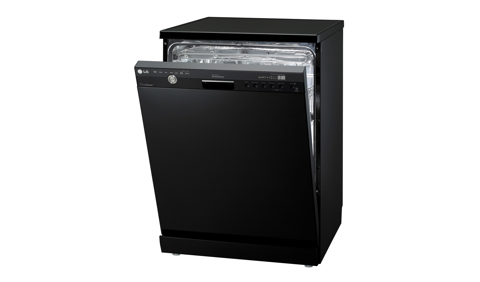 LG A++, Siyah Renk, True Steam™/ Buharlı Yıkama, LCD Kontrol Ekranı, Smart Rack™, D1454DF